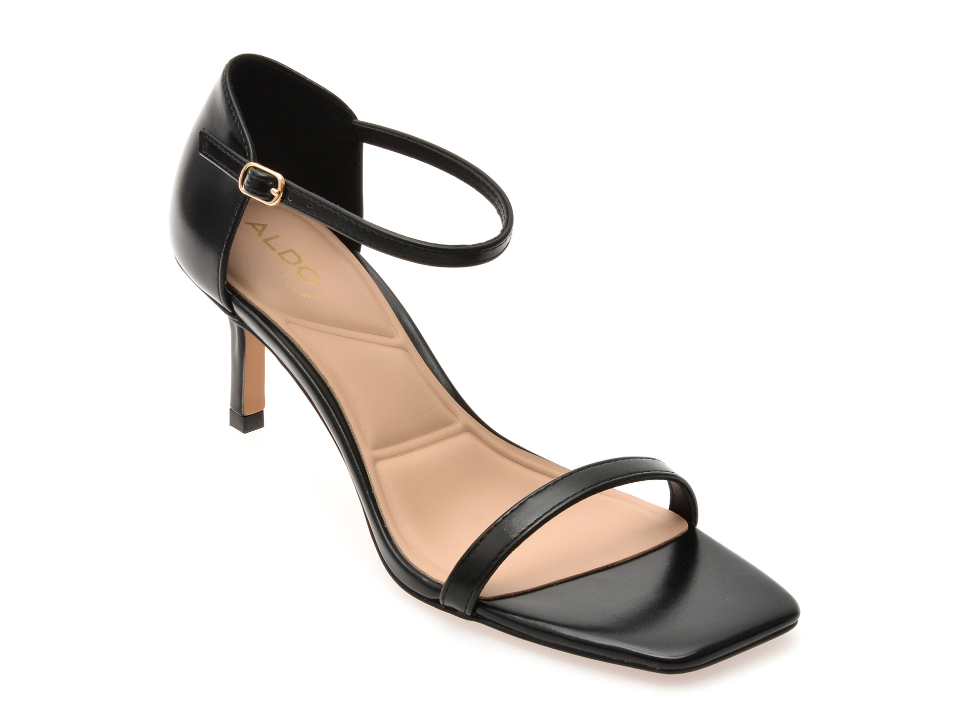 Sandale ALDO Elegante Negre din Piele Ecologică