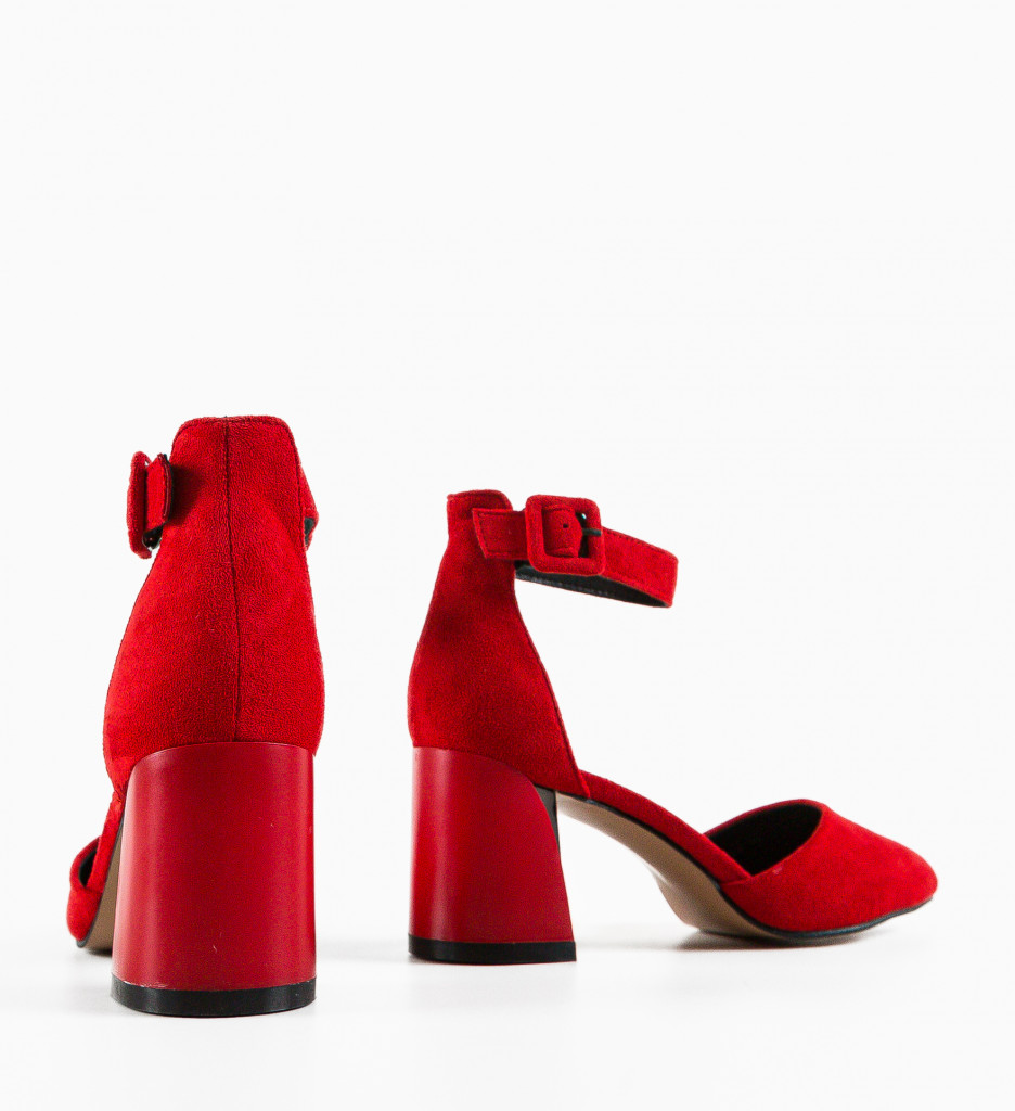 Pantofi Dama Gora Rosii cu Toc Eleganti - imagine 6