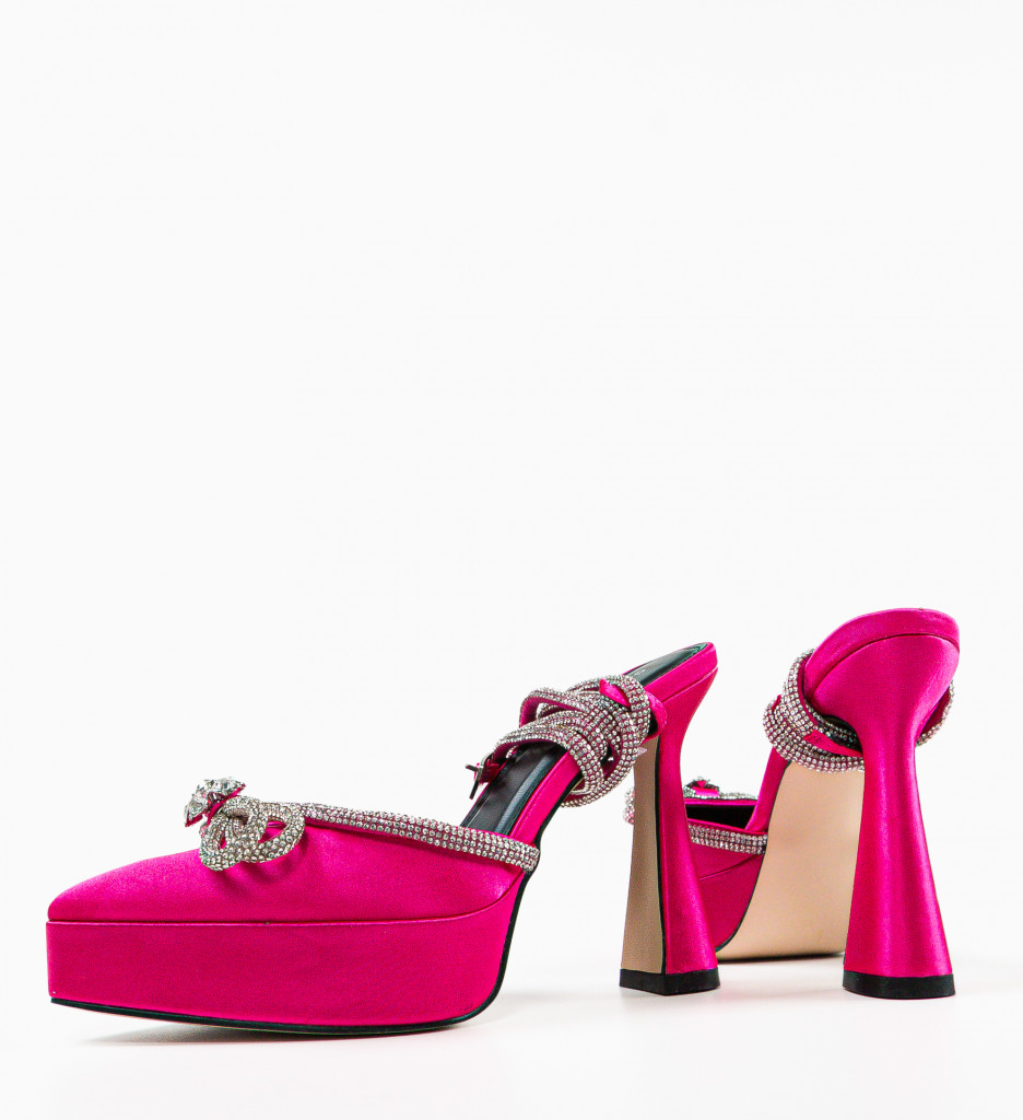 Pantofi dama Mariette Fuchsia cu toc elegant - imagine 9