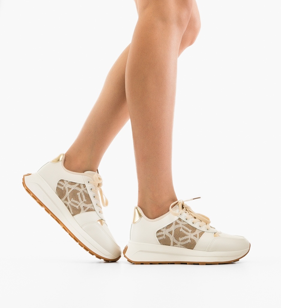 Sneakers Dama Hinav Albi | Confort și Stil Zilnic - imagine 2