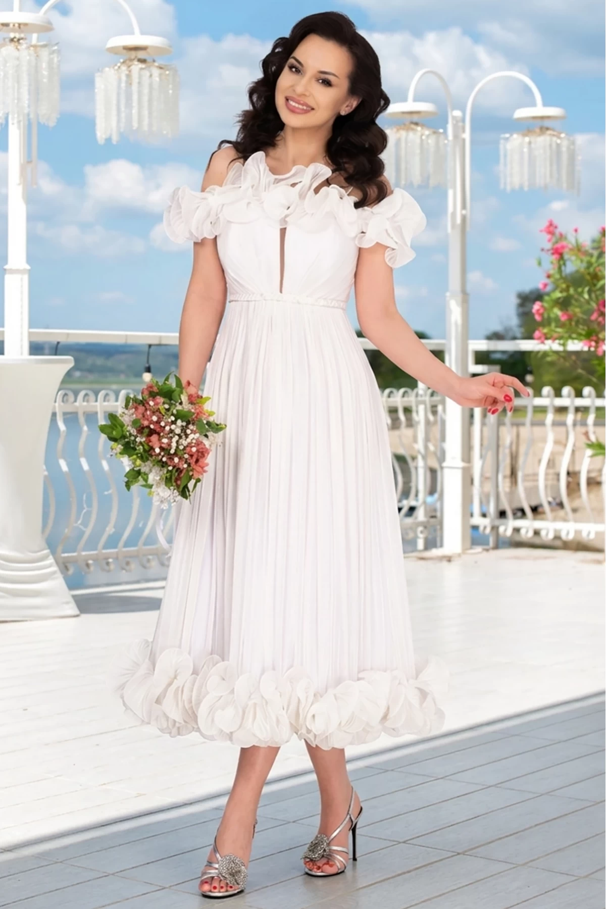 Rochie Cununie Josephine Rosalyn Organză Albă - imagine 2