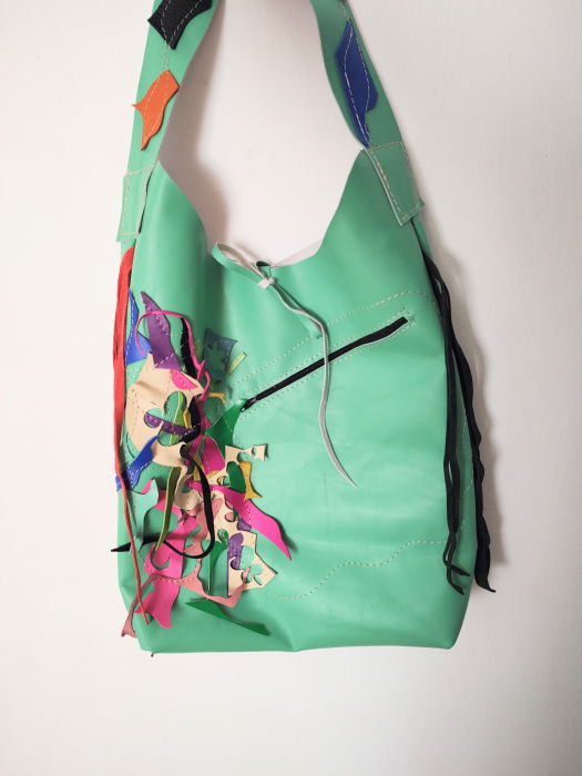 Geanta Hobo Piele Naturală Shopika - Unicat Multicolor