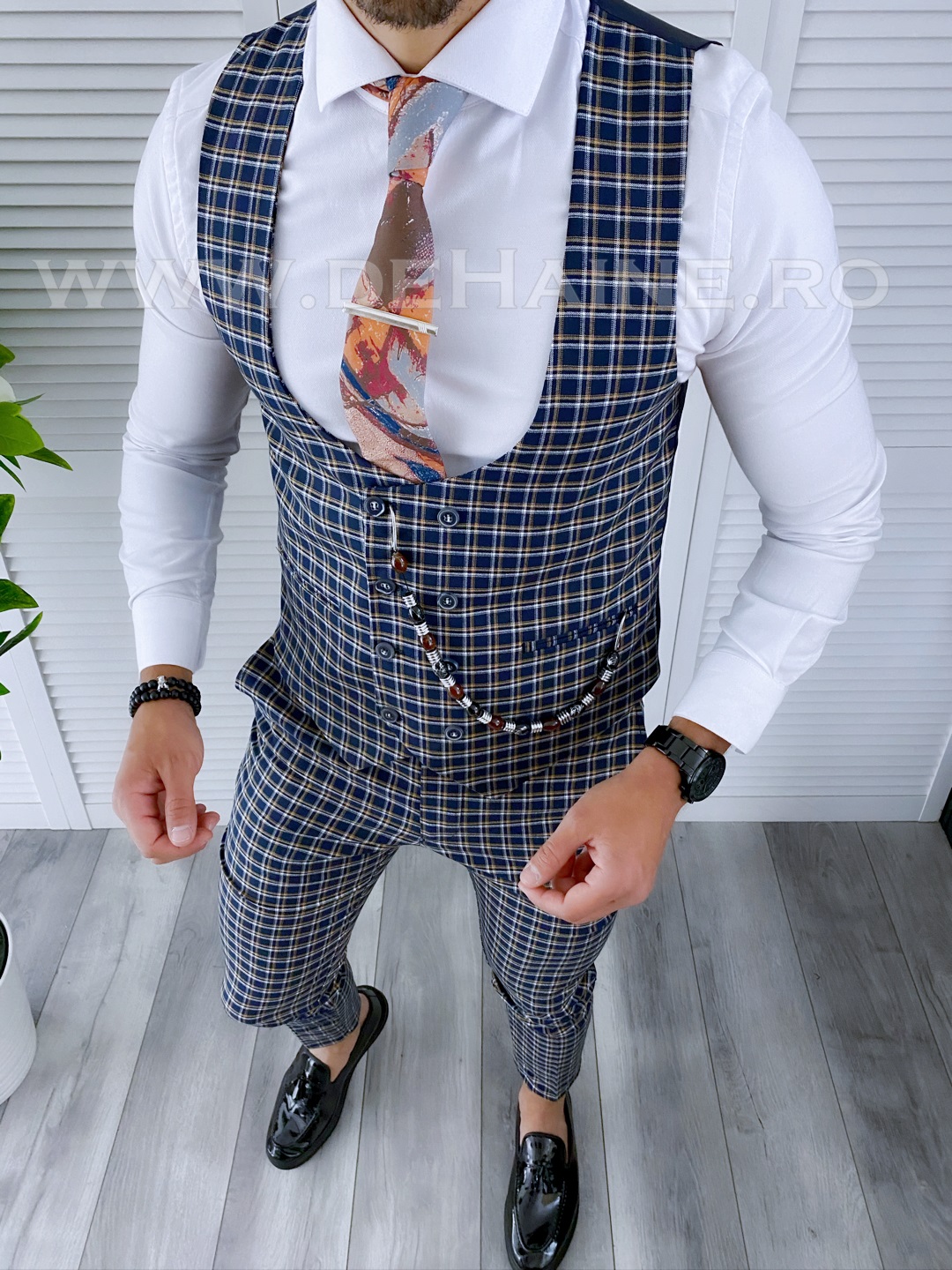 Compleu Barbati Vesta + Pantaloni Slim Fit