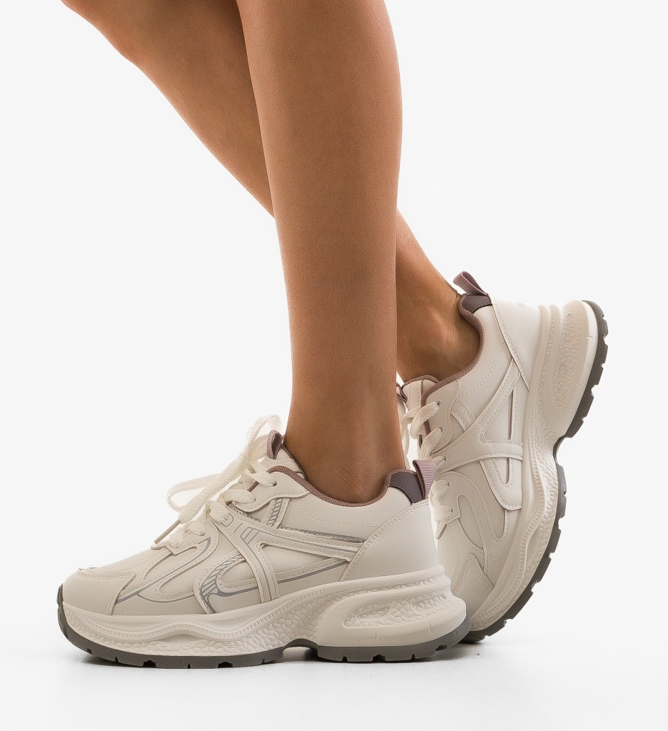 Sneakers Dama Prigan Albi - Confort și Stil - imagine 3