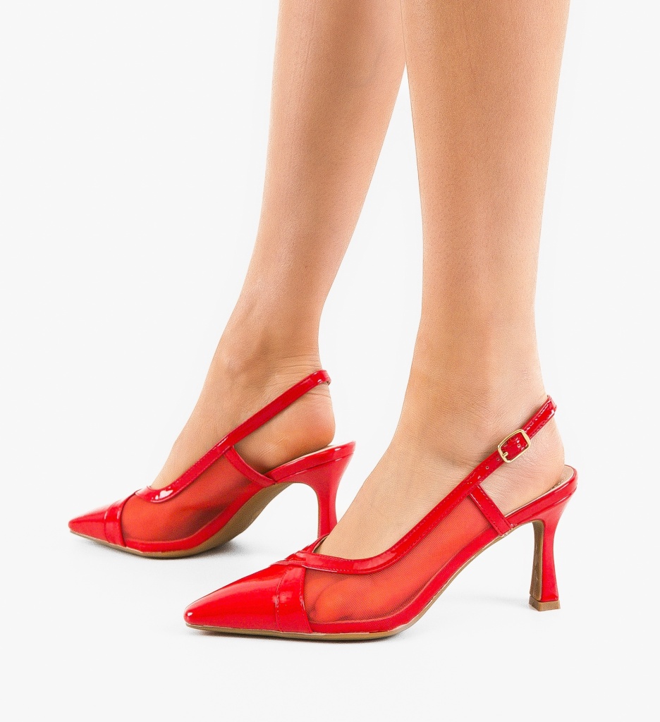 Pantofi dama Jensen Rosii cu Toc Eleganți - imagine 3