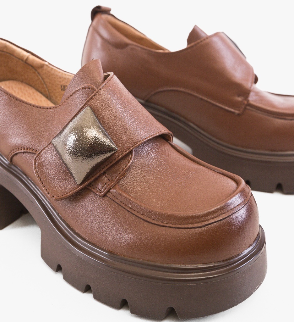 Pantofi Casual Nanyt Camel Eleganți - imagine 2