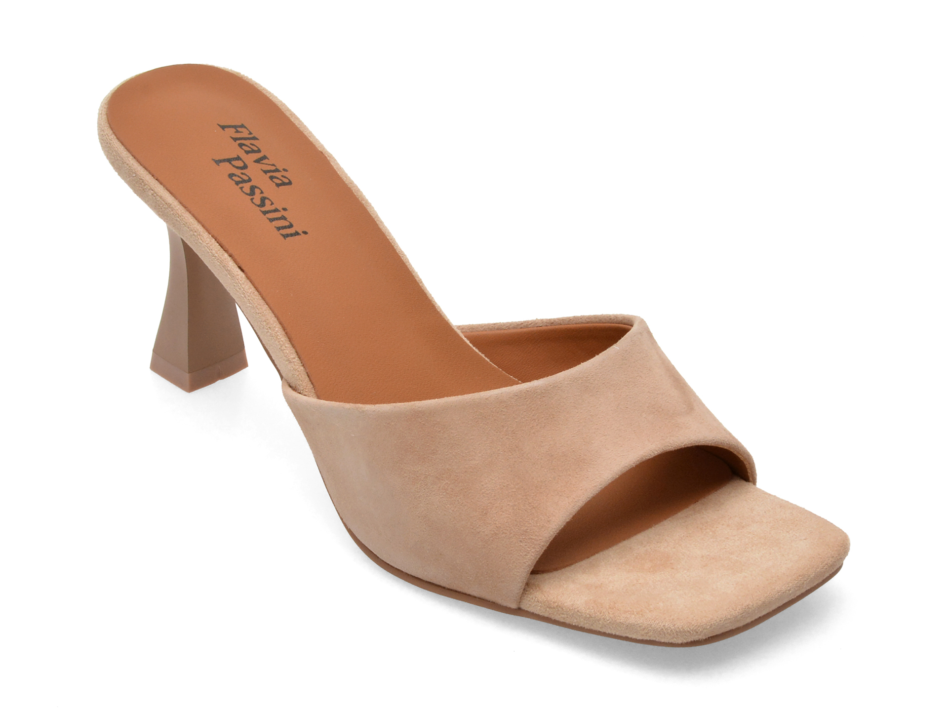 Papuci Flavia Passini gri, piele intoarsa, A492