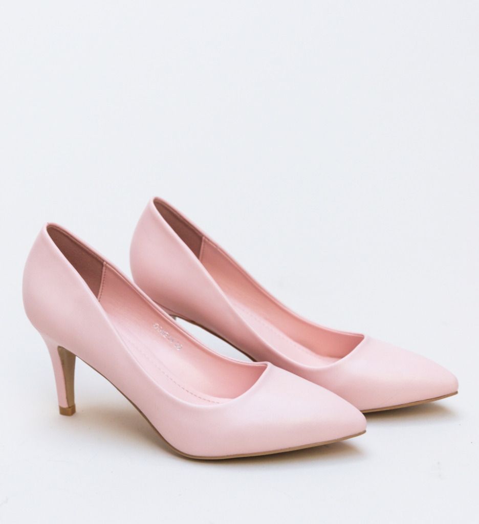 Pantofi Dama Cheloo Roz cu Toc Eleganți - imagine 4