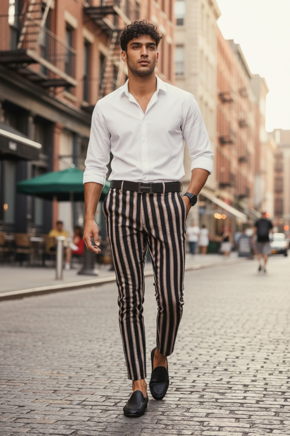Pantaloni Eleganți Bărbați B1883 - Stil Modern - imagine 2