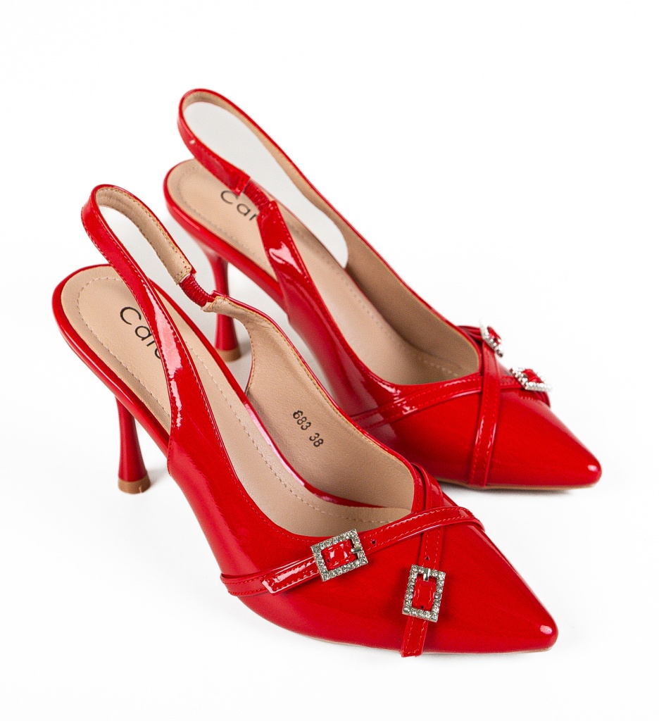 Pantofi Rosii Lippa Eleganți - Toc Înalt - imagine 7