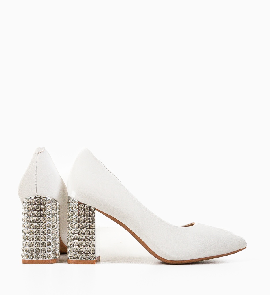Pantofi Dama Vodal Albi Eleganți cu Toc - imagine 5