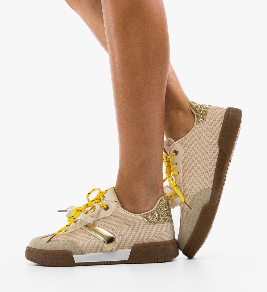 Sneakers Dama Kabber Bej - Confort Sport - imagine 4