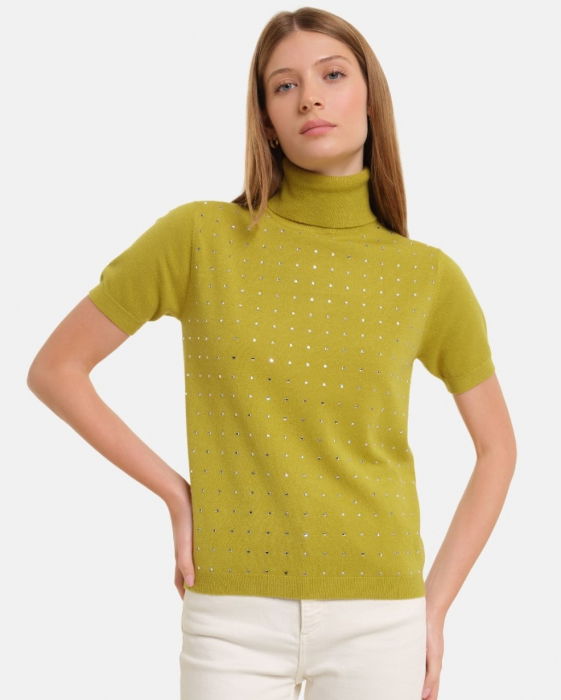 Pulover Oliv Eleg cu Strasuri | Shopika