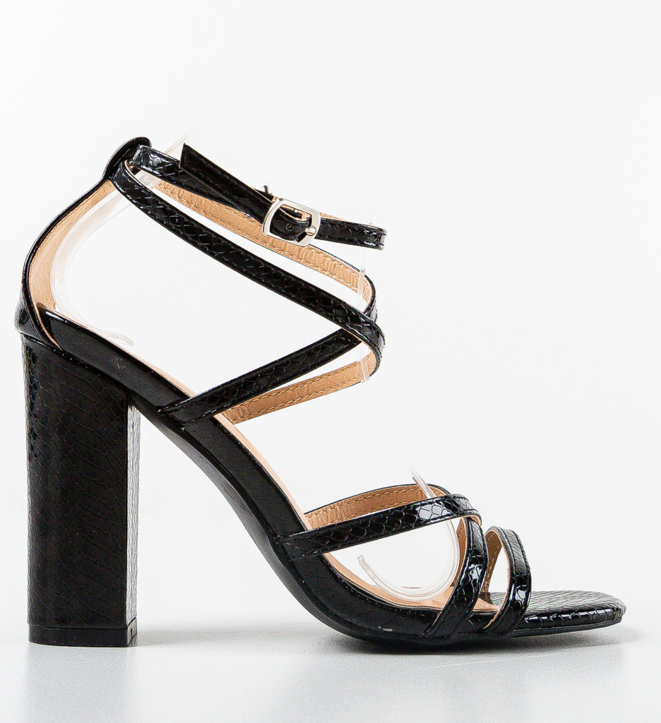 Sandale Toc Angon Negre Elegante - imagine 4