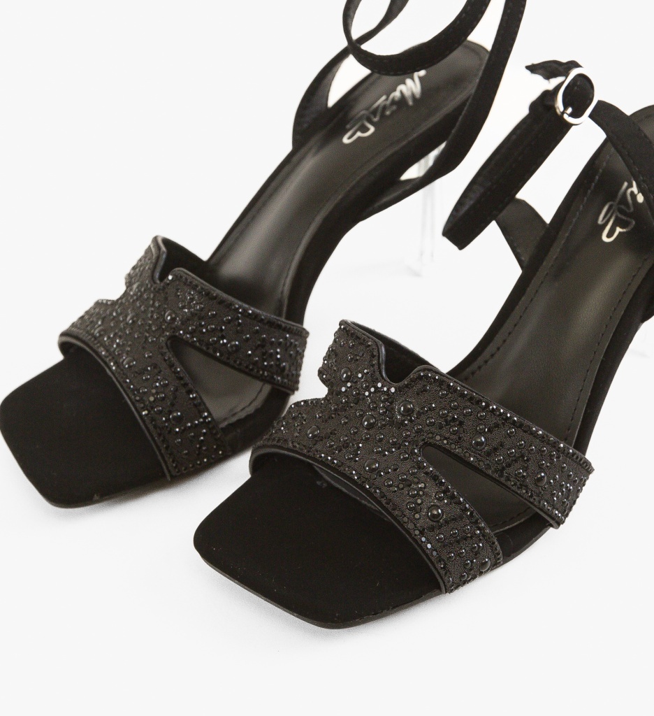 Sandale Harest Negre Elegante cu Toc Înalt - imagine 5