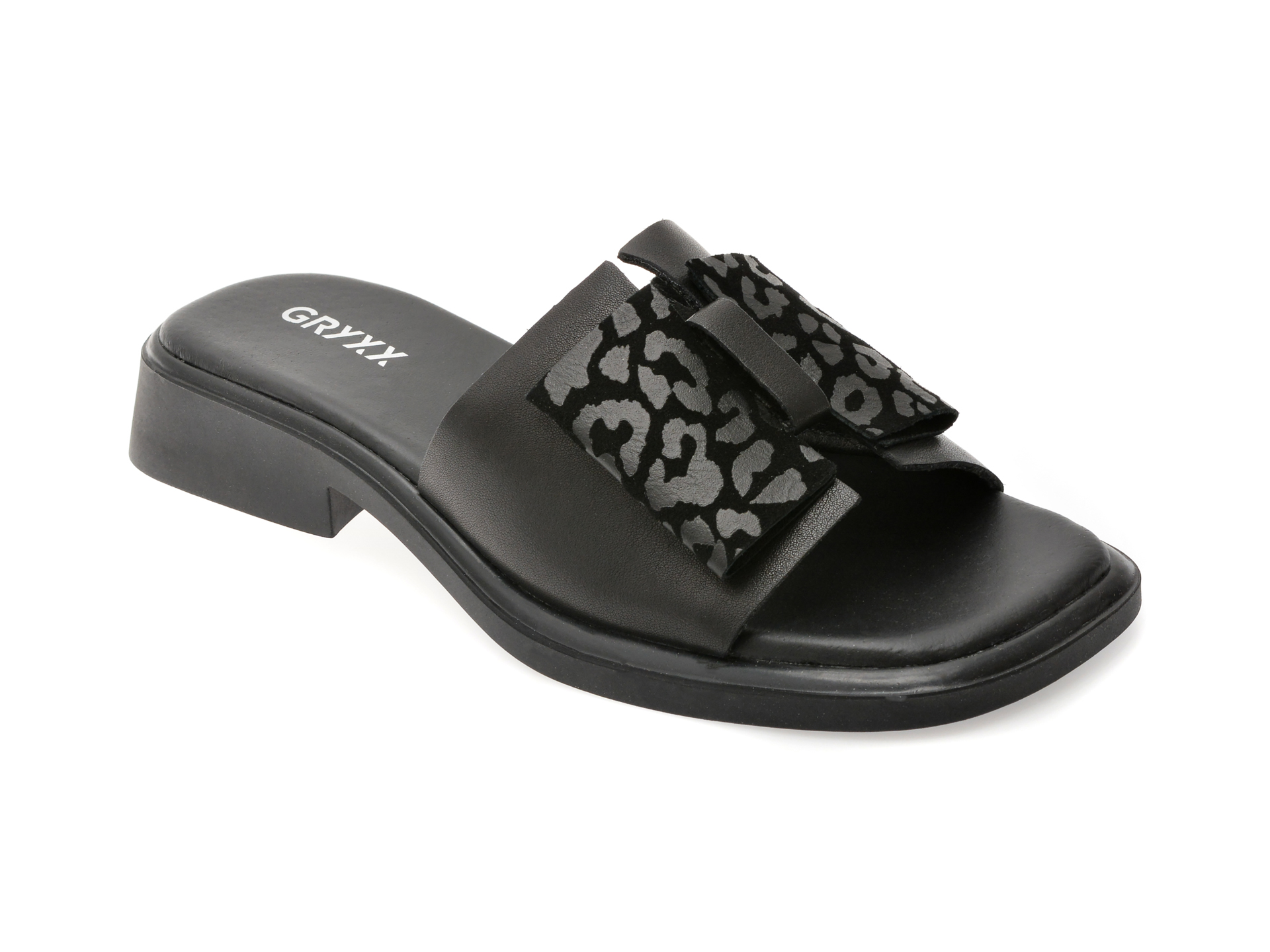 Papuci GRYXX Negri Piele Naturală