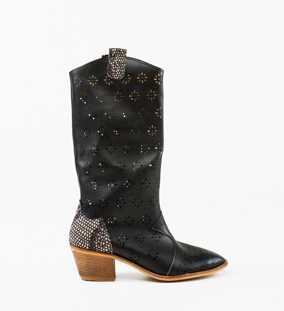 Cizme Floraz Negre Elegante - Confort și Stil - imagine 6