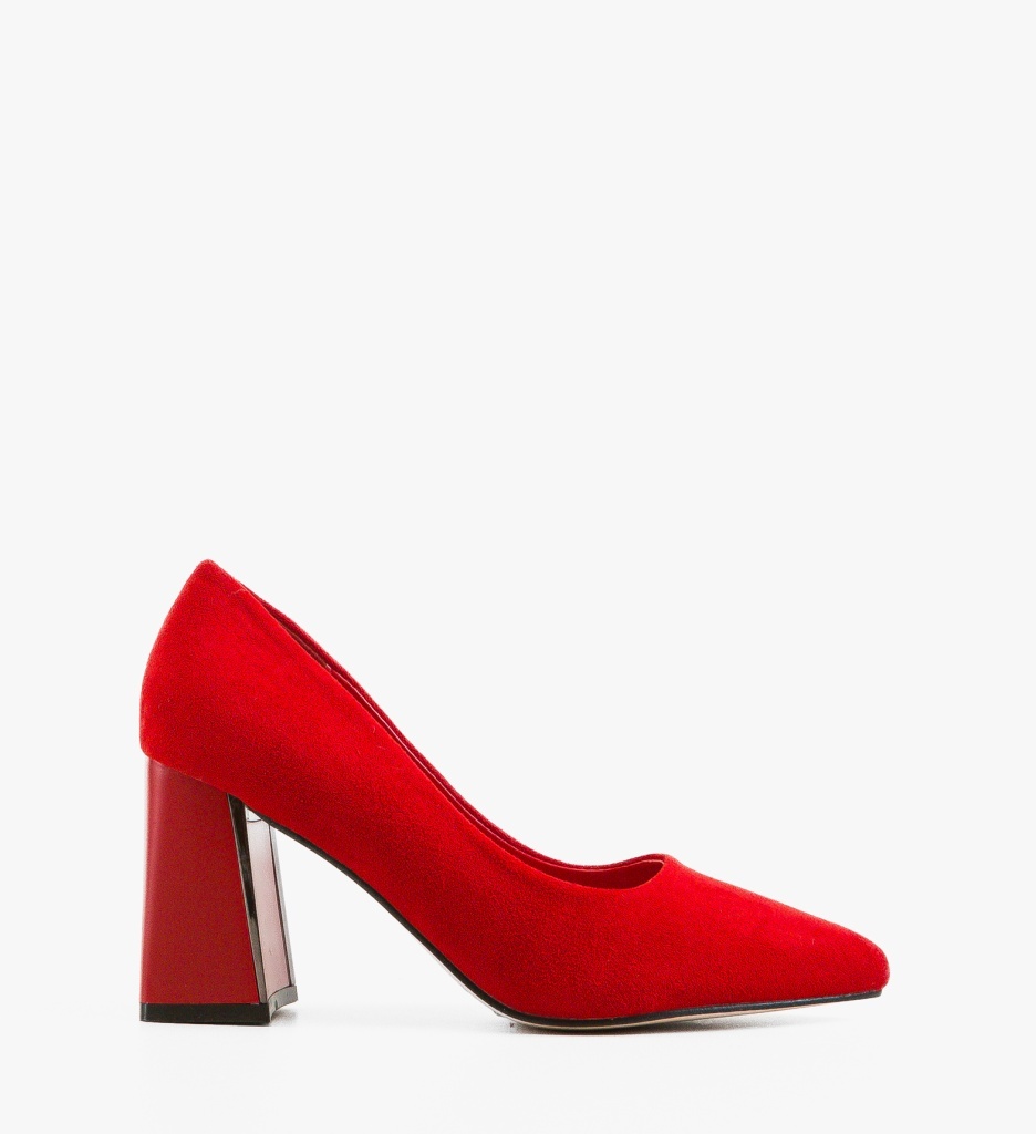 Pantofi Dama Nimua Rosii cu Toc Eleganți - imagine 6