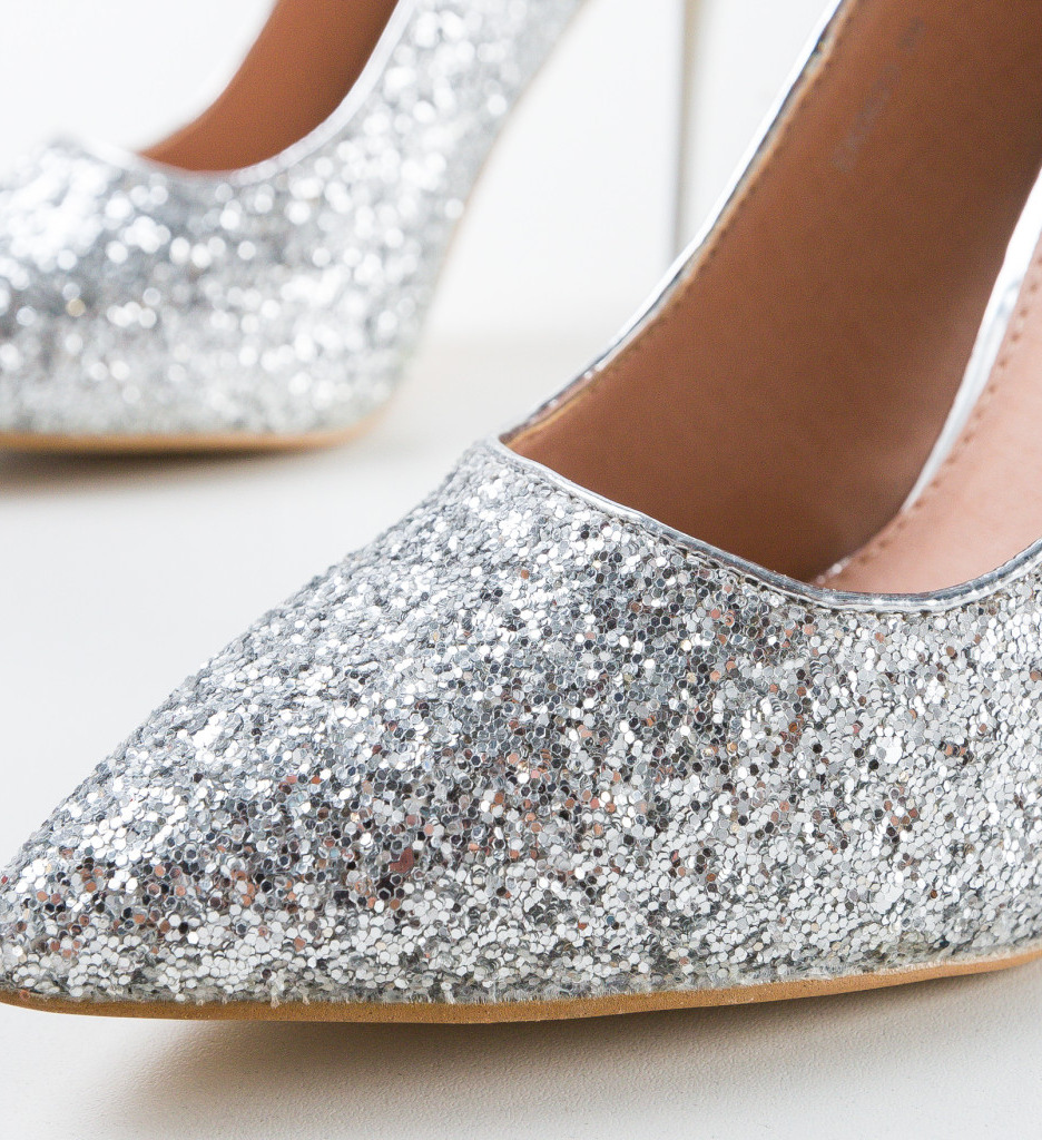 Pantofi cu Toc Samiya Argintii - Eleganță și Stil - imagine 7