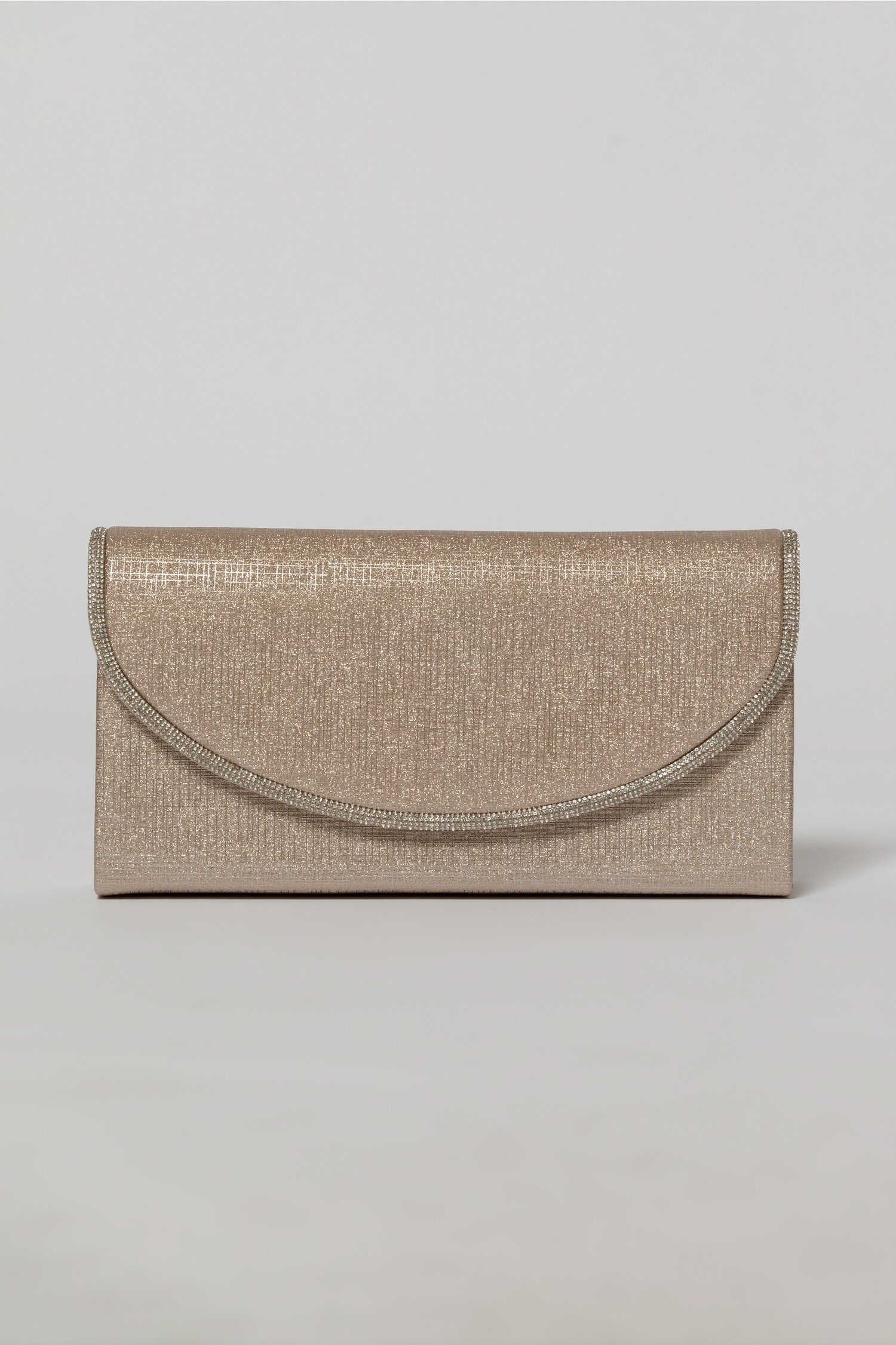 Clutch Nude Elegant cu Strasuri și Lanț Detasabil