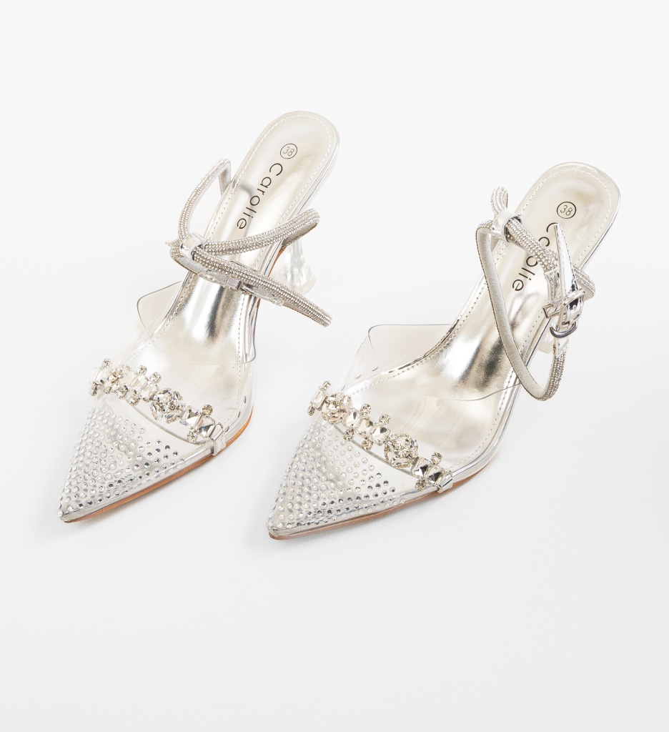 Pantofi Dama Lind Argintii - Eleganță și Stil - imagine 4