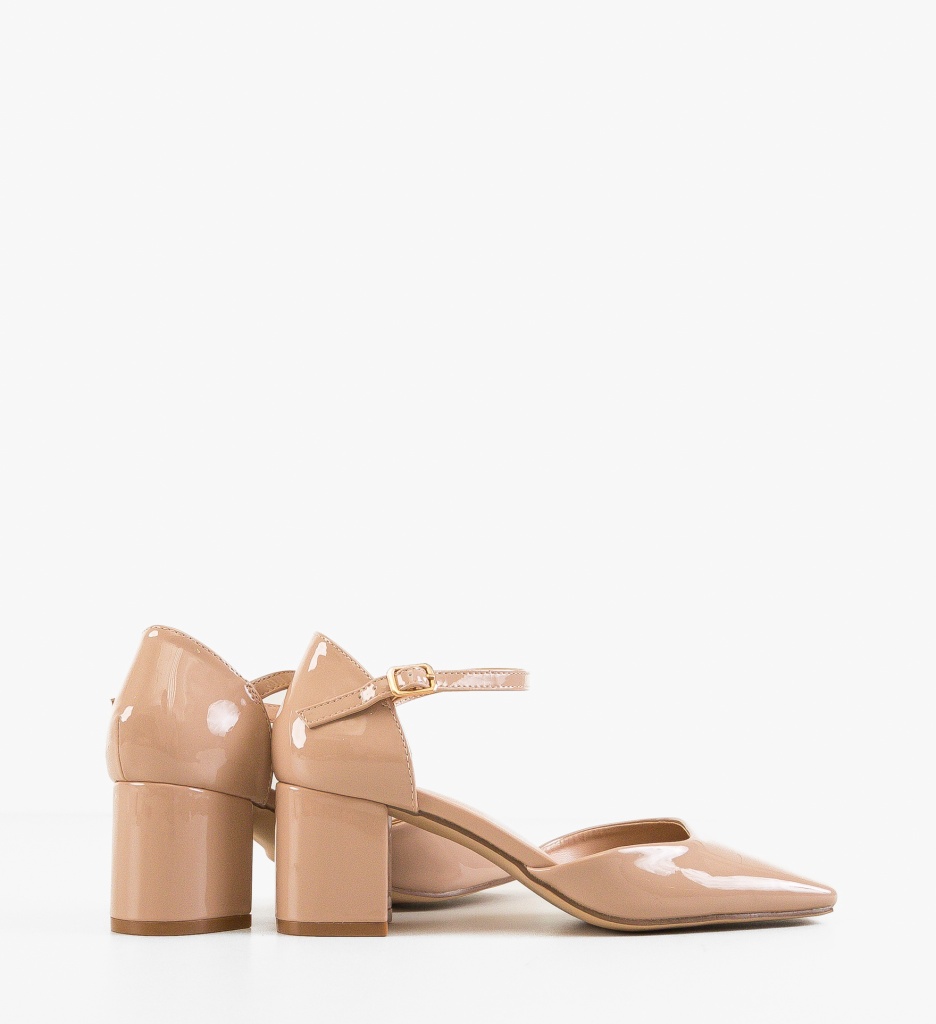 Pantofi Dama Mies Nude cu Toc Eleganți - imagine 4