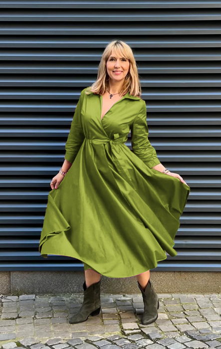 Rochie Poplin Verde Oliv | Shopika