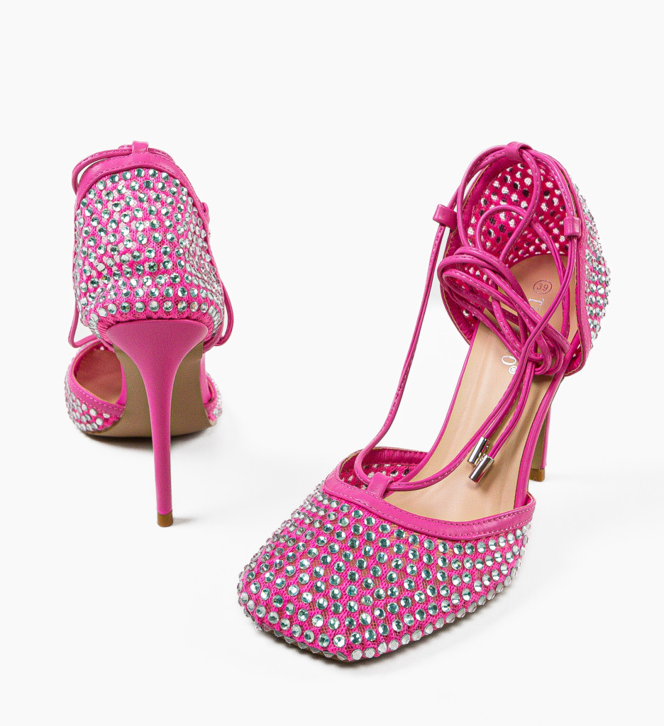 Pantofi Delores Roz Eleganți cu Toc - imagine 7