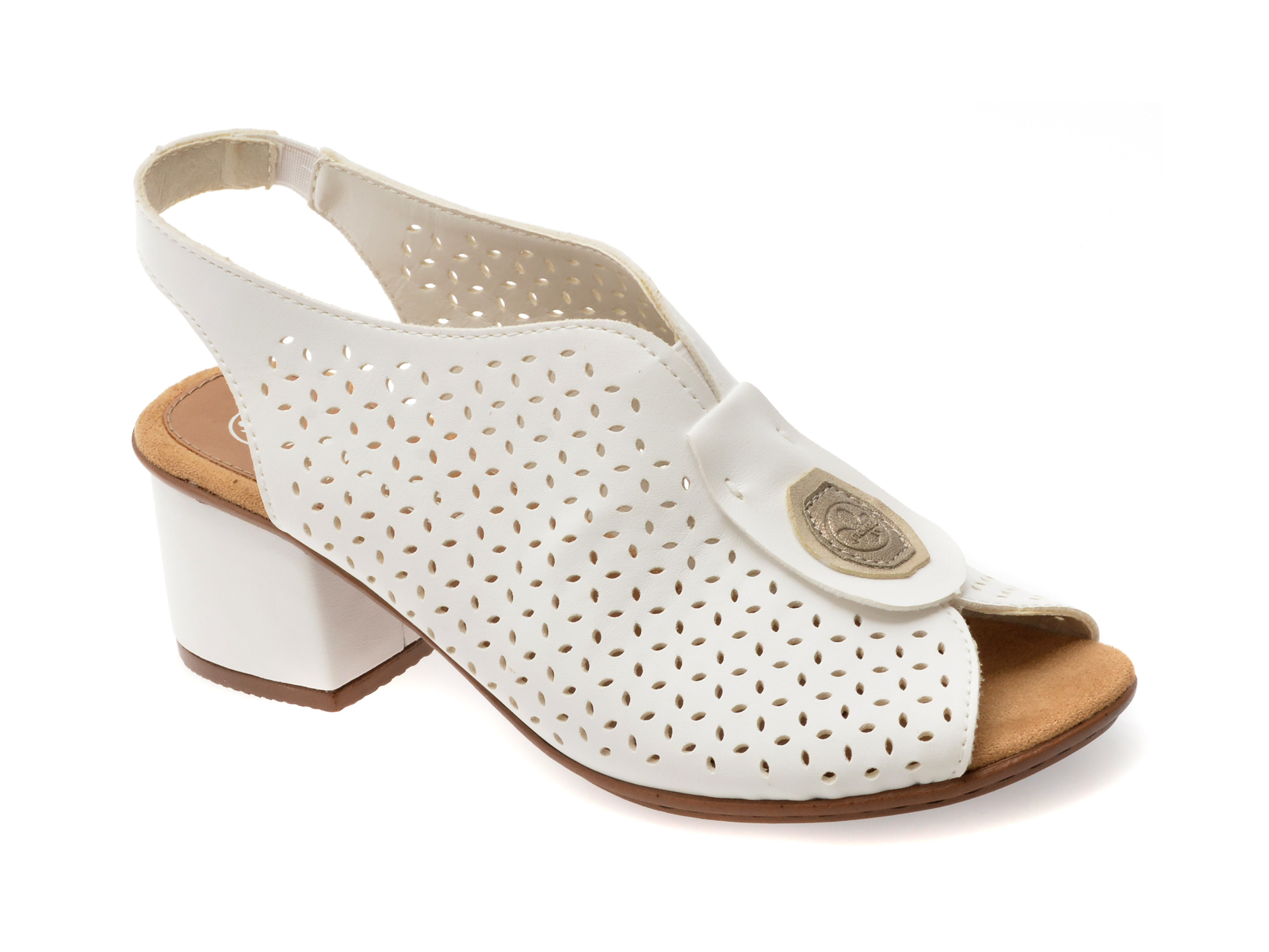Sandale Rieker albe, confortabile