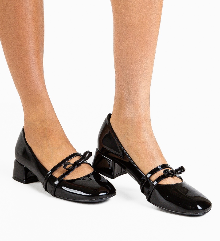 Pantofi Dama Tospe Negri | Eleganță și Stil - imagine 2