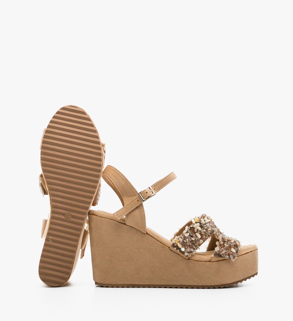 Sandale Platforme Dama Bej | Stil Modern - imagine 5