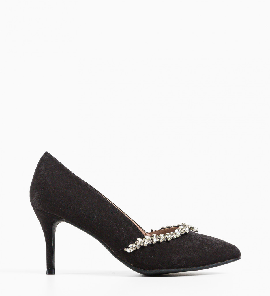Pantofi Dama Caiden Negri Eleganți cu Toc - imagine 5