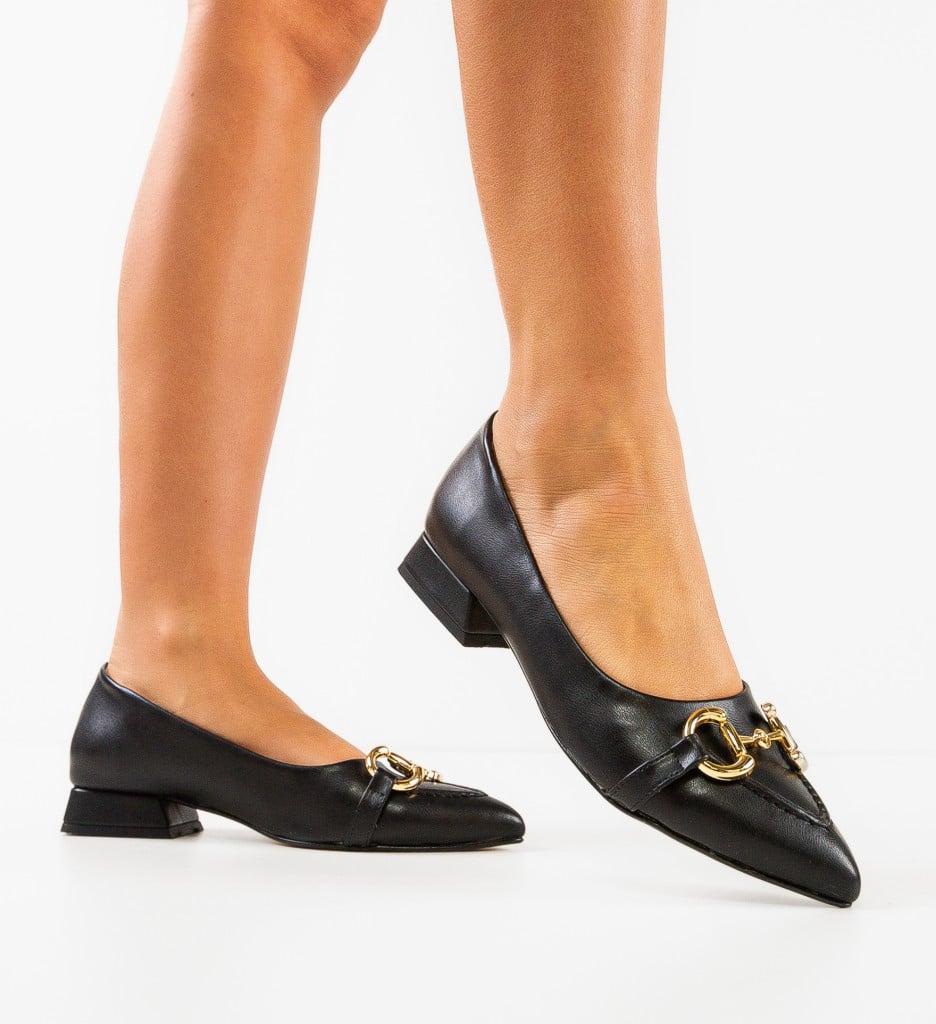 Pantofi Lipse Negri Eleganți cu Toc - imagine 4