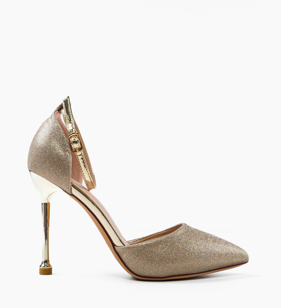 Pantofi Chima Aurii cu Toc - Eleganță și Stil - imagine 4