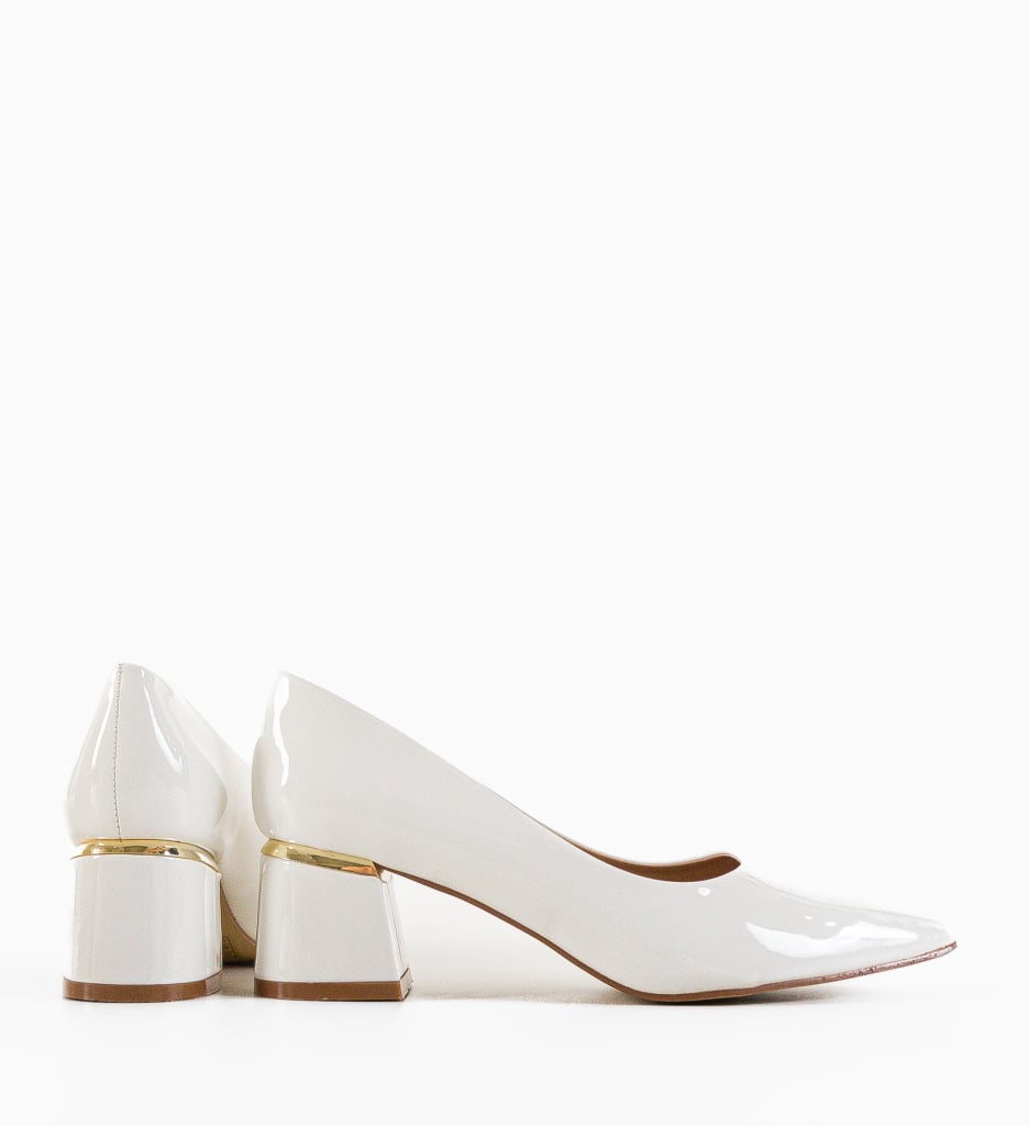 Pantofi dama Fedlimi Albi cu toc elegant - imagine 10