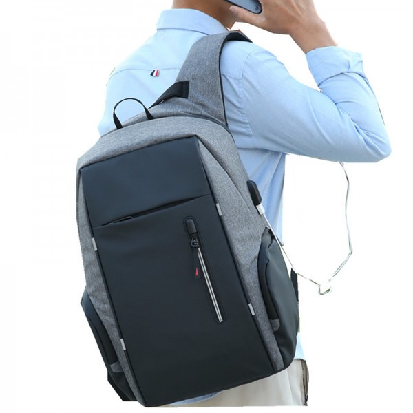 Rucsac Matteo GT1477 cu Port USB și Laptop, Gri - imagine 3