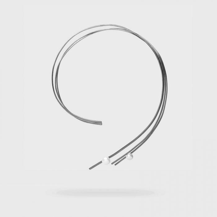 Colier Buttress Perla Gun Metal | Katerina Vassou