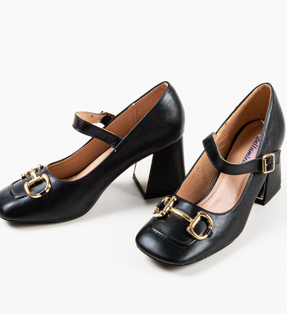 Pantofi Archie Negri Eleganți cu Toc - imagine 5