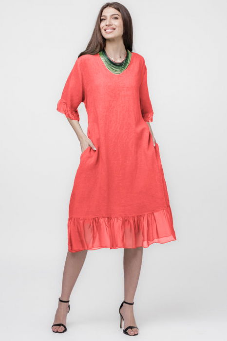 Rochie In Corai Rosa 99 | Eleganță Naturală