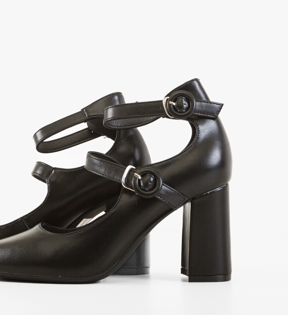 Pantofi Dama Rasthe Negri cu Toc Eleganti - imagine 6