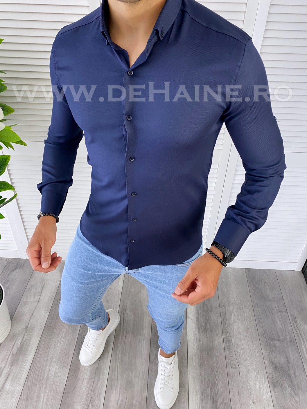 Cămașă Bărbați Bleumarin Slim Fit