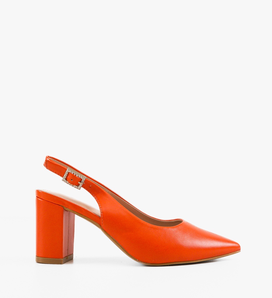 Pantofi Toc Leona Portocalii - Eleganță Asigurată - imagine 5