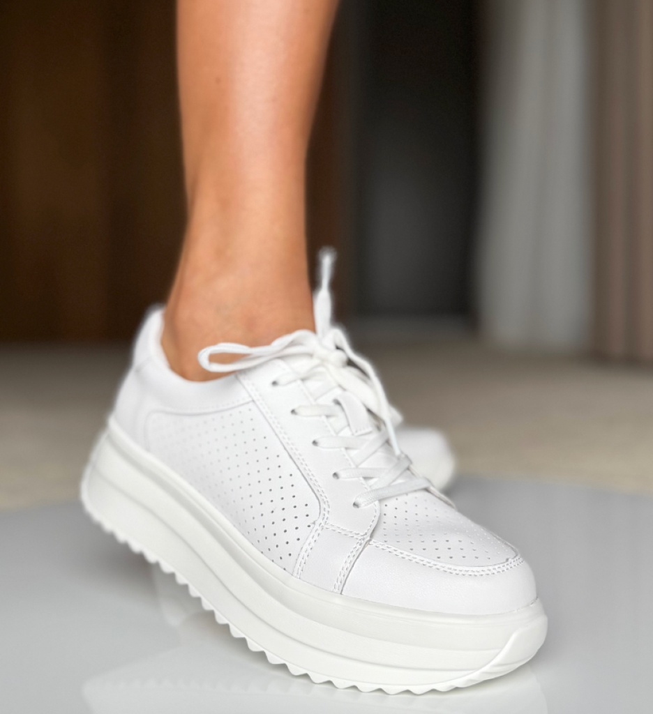 Pantofi Casual Cazmi Albi - Confort Stilat - imagine 4