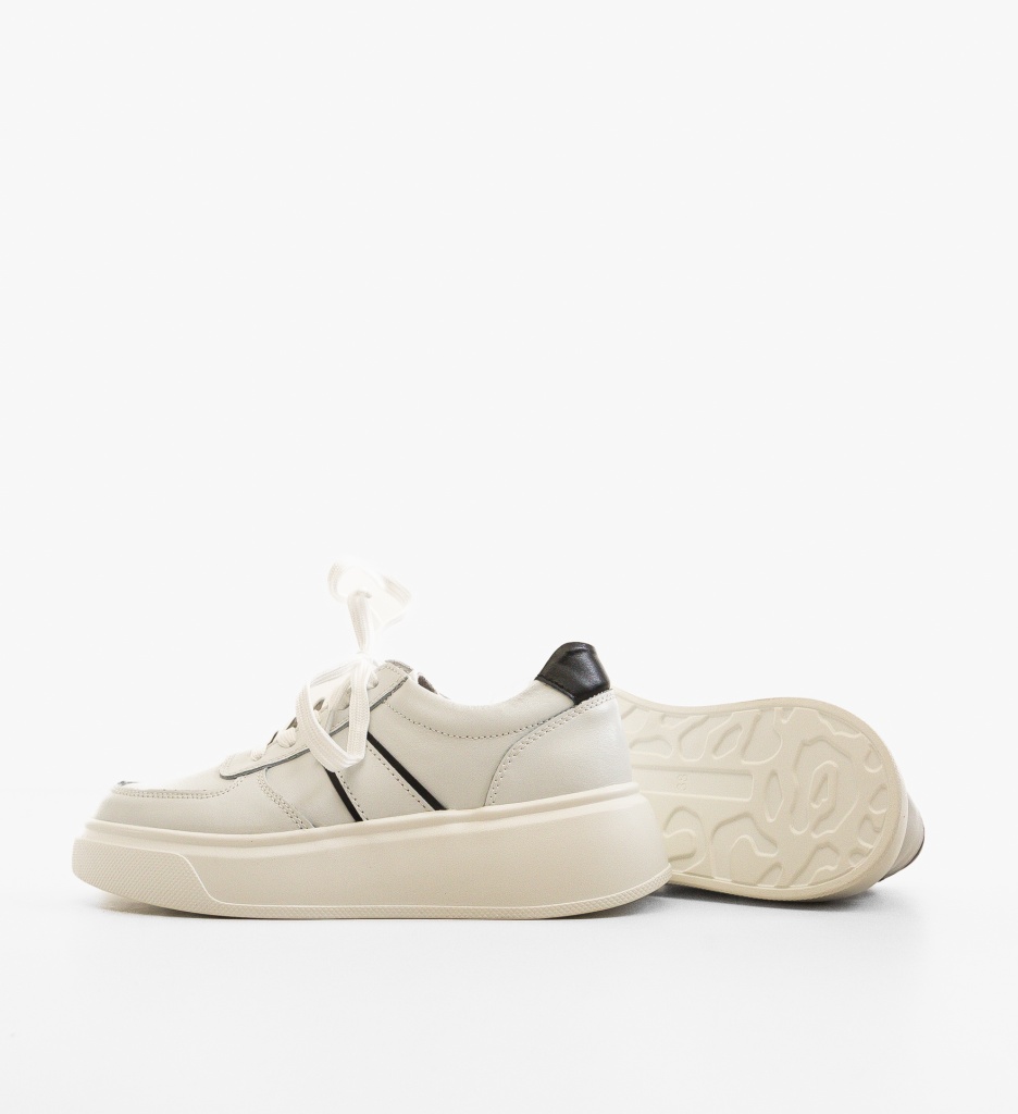Sneakers Dama Briseis Albi | Confort Piele Naturală - imagine 5