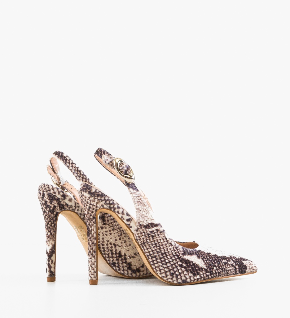 Pantofi Alia Animal Print cu Toc Elegant - imagine 3
