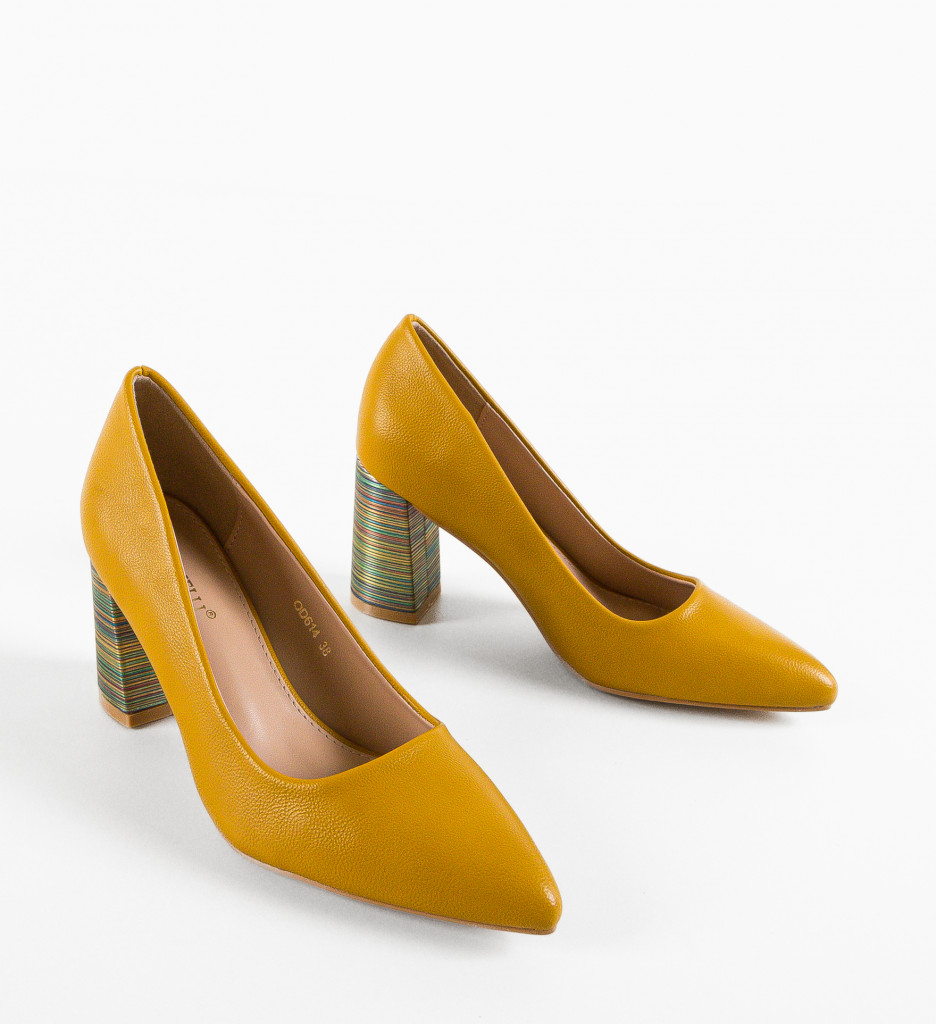 Pantofi Toc Tuka Galbeni - Eleganță și Stil - imagine 6