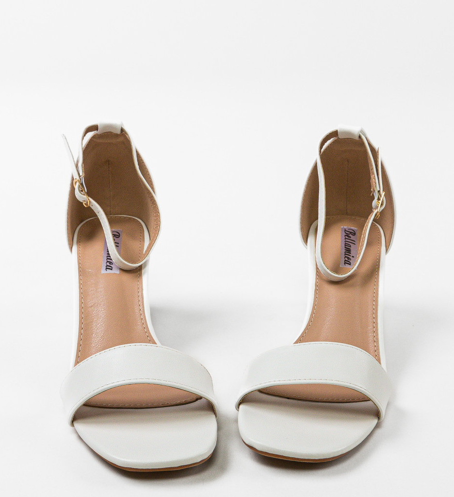 Sandale Ffion Albe cu Toc | Stil si Eleganta - imagine 7