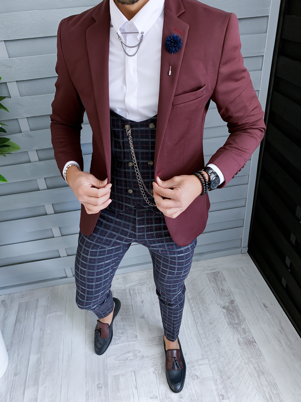Sacou Slim Fit Grena Barbati | Eveniment & Office