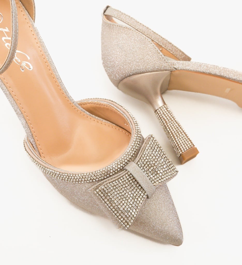 Pantofi Stiletto Tauler Argintii Eleganți - imagine 2
