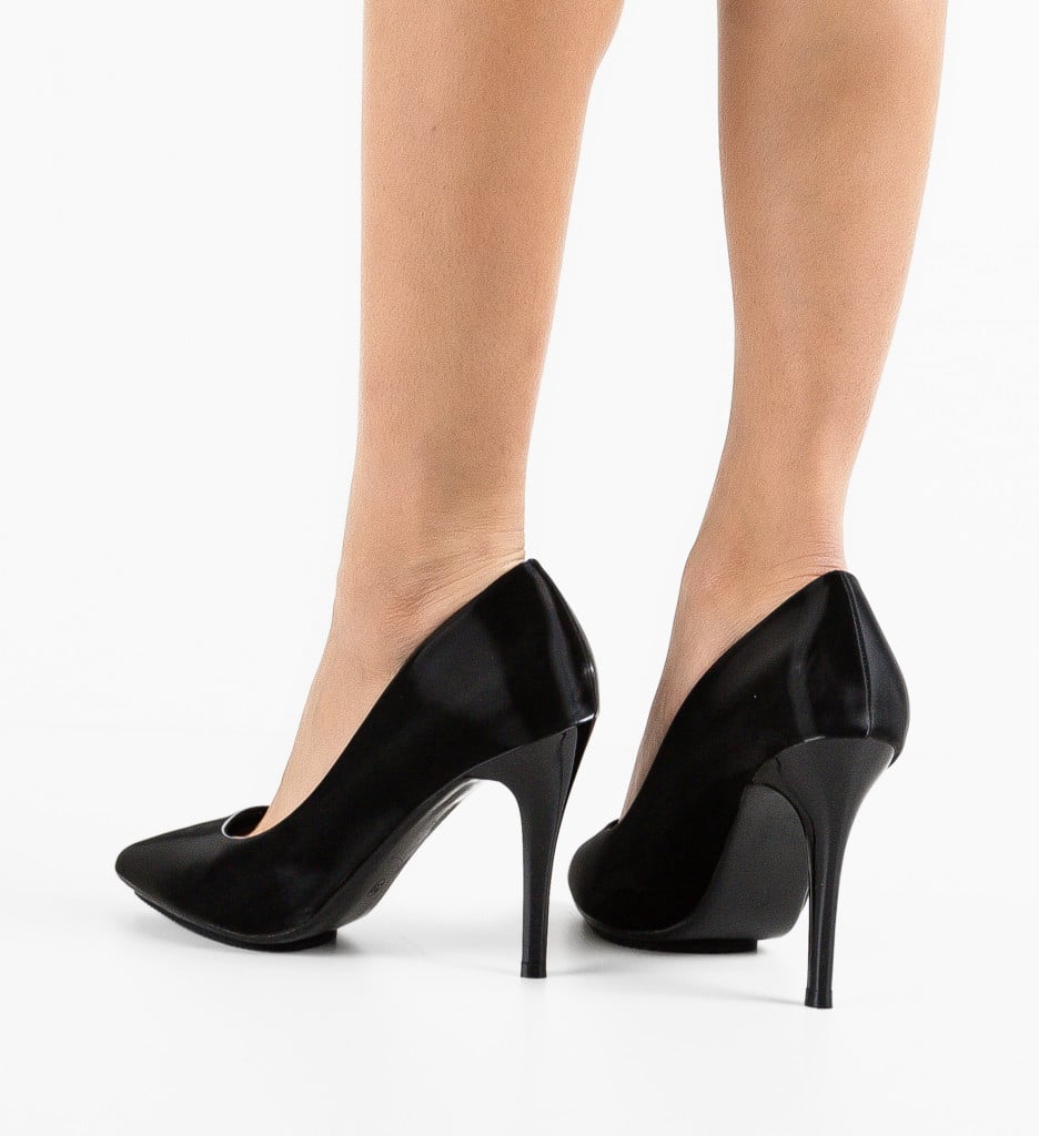Pantofi Dama Lepye Negri Eleganți cu Toc - imagine 4